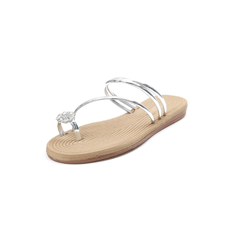 Women's Roman Style Flat Rhinestone Flip-Flop Sandals