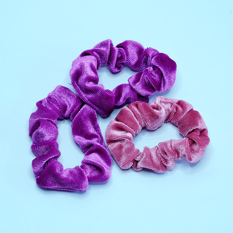 Women's Simple Hair Tie 3pcs Set - Pink