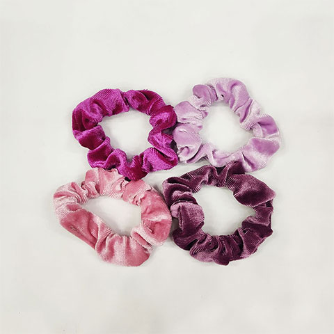 Women's Simple Hair Tie 4pcs Set - Purple