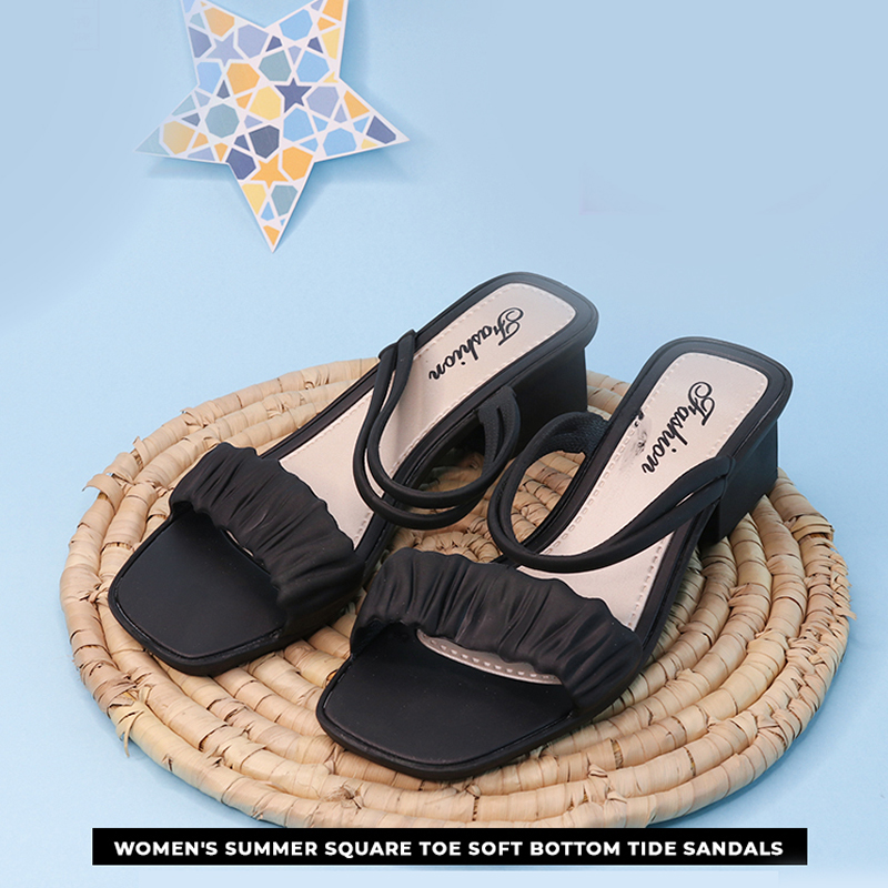 Women's Summer Square Toe Soft Bottom Tide Sandals