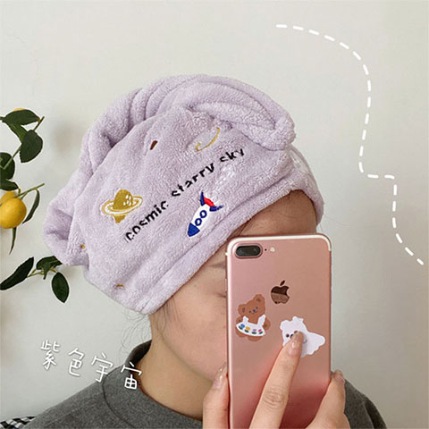 Women’s Water Absorbent Quick-Drying Hair Towel - Purple Rocket