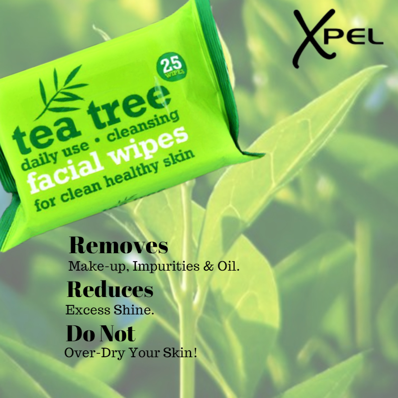 Xpel Tea Tree Daily Use Cleansing Facial Make Up Wipes - 25 Wipes